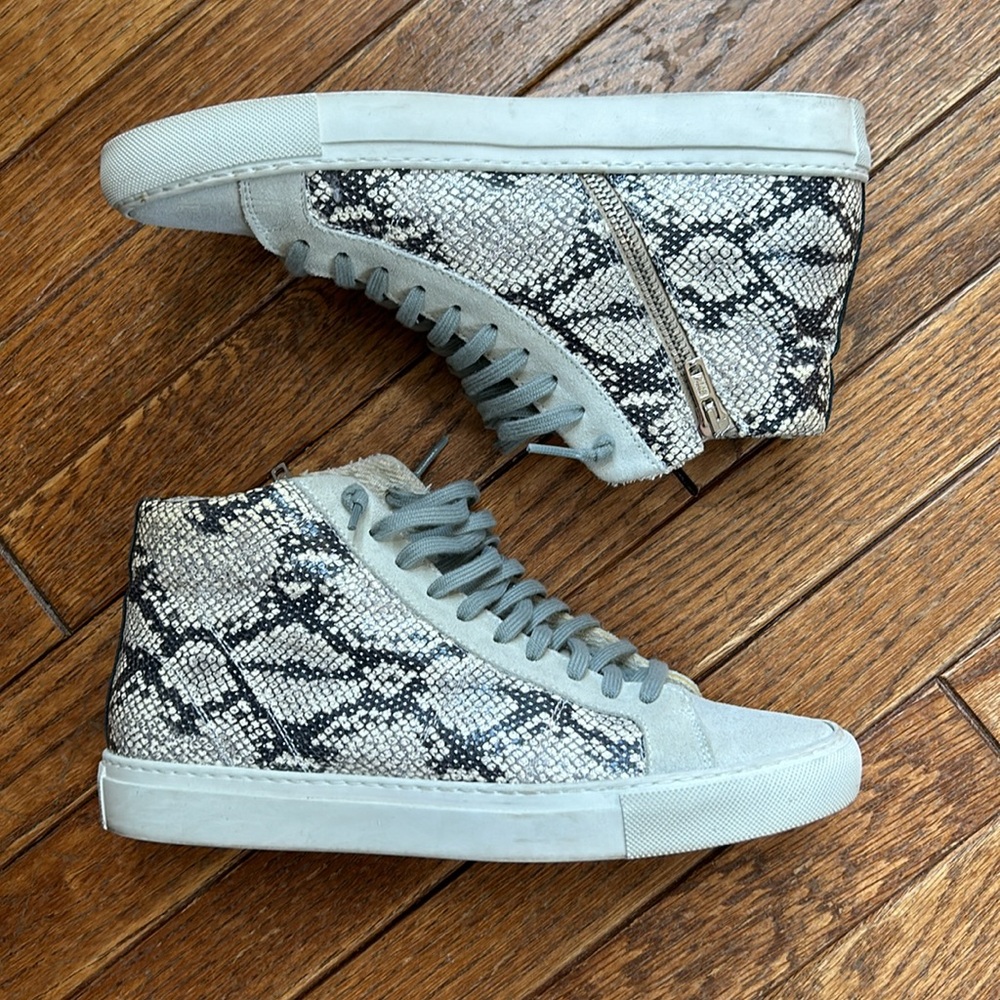P448 Star2.0 Silver Python-Embossed High-Top Snea… - image 2